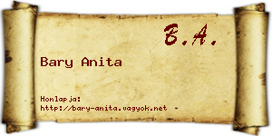Bary Anita névjegykártya
